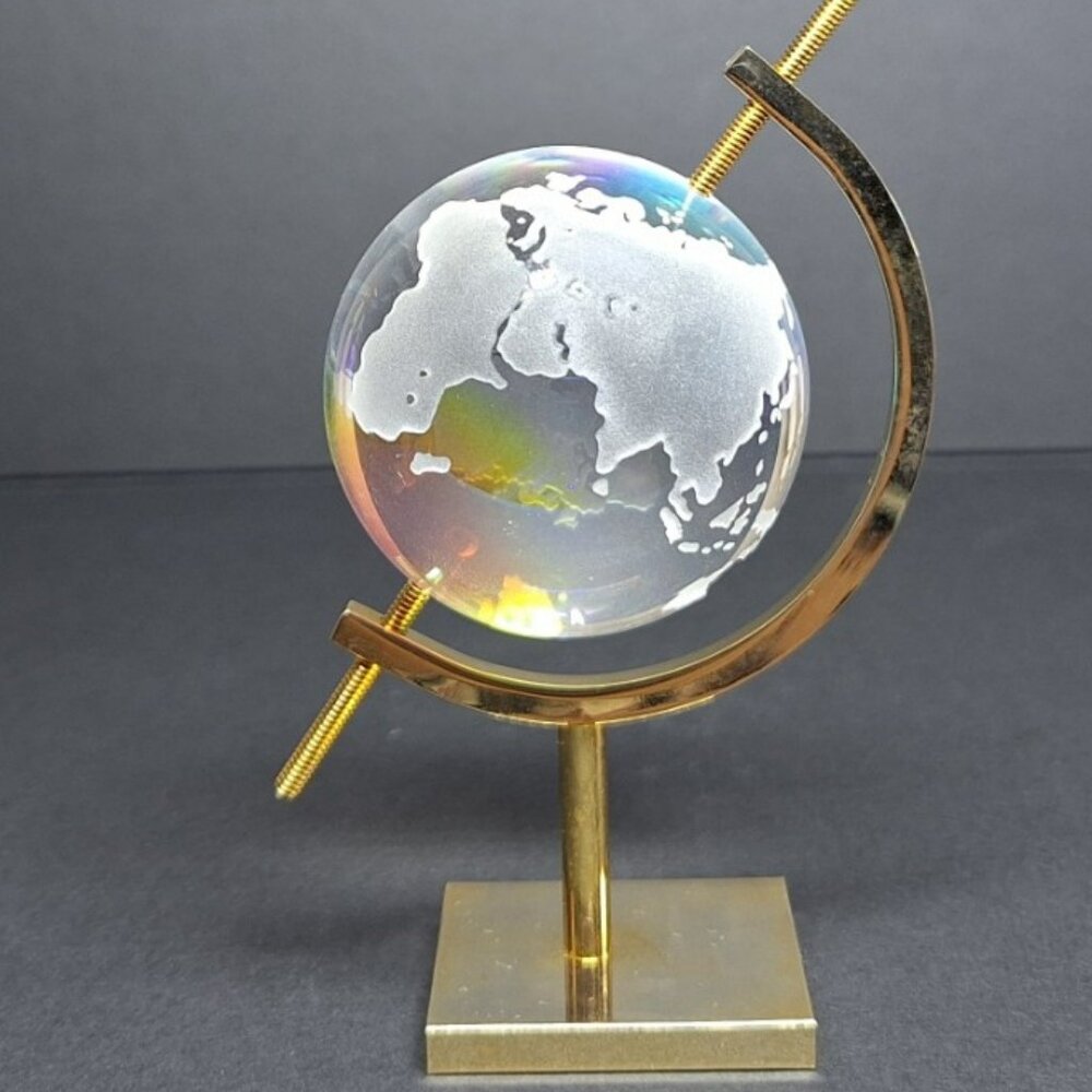 Mini Iridescent Glass World Globe